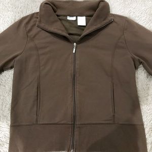 Danskin now long half sleeve brown jacket size XL